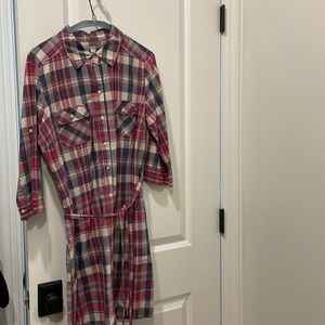 Belted above knee length dress